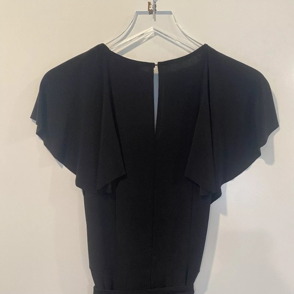 Neiman Marcus Black Stretch Jersey Knit Tie Belted Jumpsuit Womens Large (593) - Picture 4 of 5